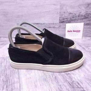 Steve Madden Emuse Suede Cap Toe Slip on Casual Sneaker Black Women's sz 6